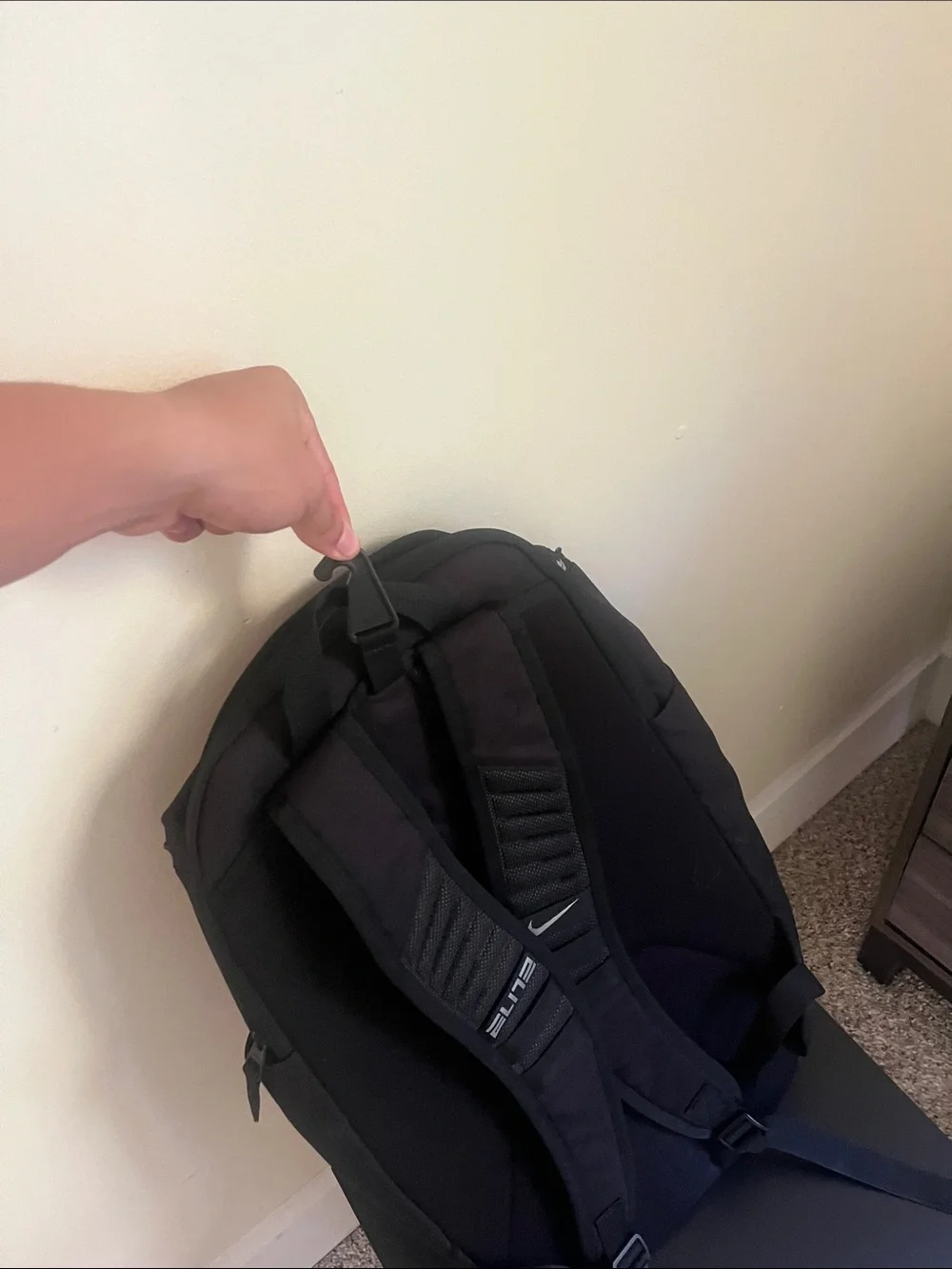 Nike Black Backpack with Reflective Silver Accents